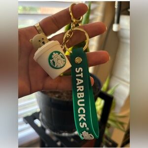 Starbucks Bear Keychain with Green Strap